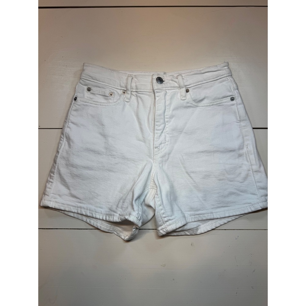 Calvin Klein Jeans Womens White Denim High Rise Shorts Size 4